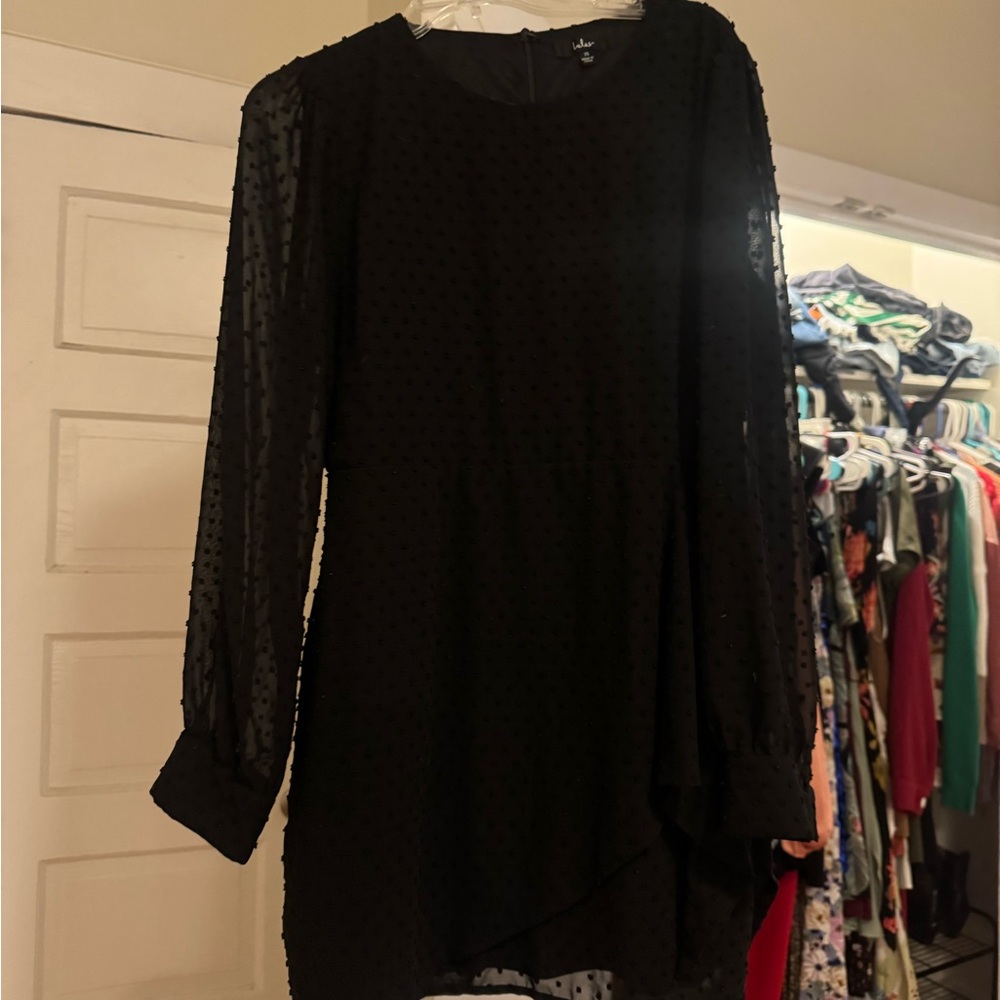 Lulu's Black Long Sleeve Dress